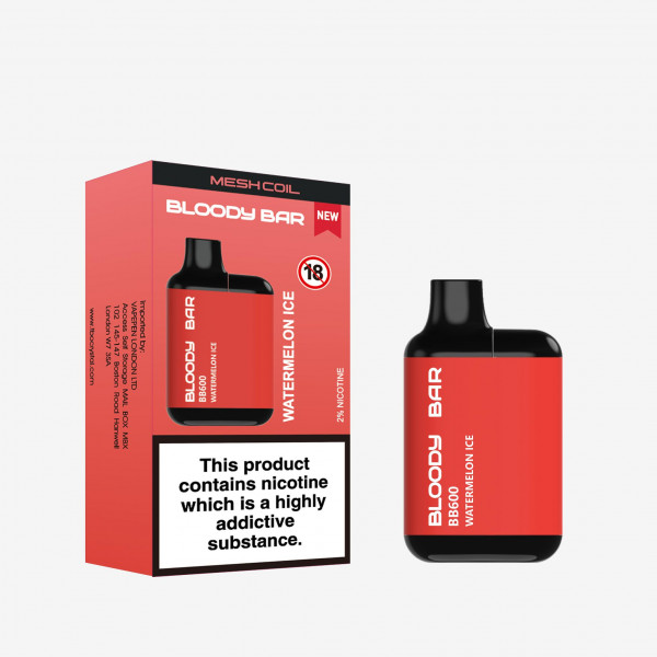 BLOODY BAR 600 PREFILLED POD KIT WATERMELON ICE 20MG