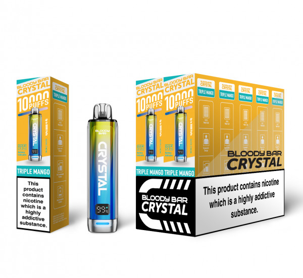 BLOODY BAR CRYSTAL 10000 PREFILLED POD KIT TRIPLE MANGO 20MG
