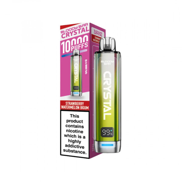 BLOODY BAR CRYSTAL 10000 PREFILLED POD KIT STRAWBERRY WATERMELON BGUM 20MG